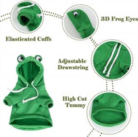 img 1 attached to SGQCAR Dog Hoodie Sweatshirt Puppy Sweaters Coats Cute Green Frog Dog Costume Winter Warm Jacket Pet Cold Weather Clothes Doggie Hooded Outfit Outerwear For Small Medium Dogs Cats L Frog…