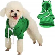 sgqcar dog hoodie sweatshirt puppy sweaters coats cute green frog dog costume winter warm jacket pet cold weather clothes doggie hooded outfit outerwear for small medium dogs cats l frog… logo