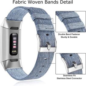 img 3 attached to (2 Pack) Witzon Fabric Woven Bands Compatible With Fitbit Charge 4 / Charge 3 / Charge 3 SE