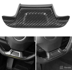 img 1 attached to 🚗 Carbon Fiber Steering Wheel Trim Cover for Chevrolet Camaro ZL1 2017-2019 (No Hole)