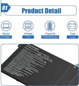 img 3 attached to AP16M5J Laptop Battery For Acer Aspire 1 A114-31/32 & Aspire 3 A314-31/41/315 Series, 2ICP4/80/104 Compatible