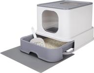rizzari foldable cat litter box: enclosed with lid & handy scoop for easy cleaning logo