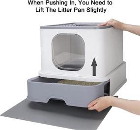 img 2 attached to RIZZARI Foldable Cat Litter Box: Enclosed with Lid & Handy Scoop for Easy Cleaning