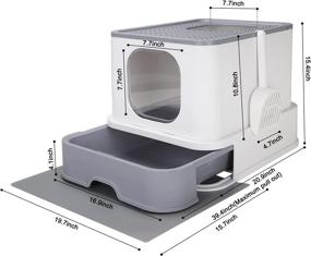 img 3 attached to RIZZARI Foldable Cat Litter Box: Enclosed with Lid & Handy Scoop for Easy Cleaning