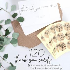 img 3 attached to 120 Pack Wedding Thank You Cards - Personalized Greetings, Gratitude Letter & 4X6 Notes With Kraft Envelopes & Stickers For New Mr And Mrs