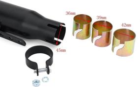 img 1 attached to 🏍️ D1M Universal Stainless Steel Motorcycle Slash Cut Exhaust Muffler Pipe Pair for 1-3/8", 1-1/2", 1-5/8" and 1-3/4" Chopper Cafe Racer - Black Finish with Extra Heat Insulation Wrap Included