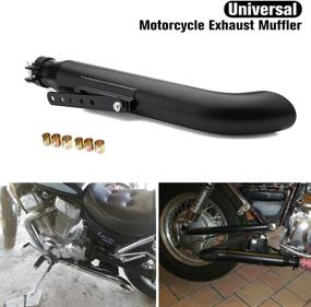 img 2 attached to 🏍️ D1M Universal Stainless Steel Motorcycle Slash Cut Exhaust Muffler Pipe Pair for 1-3/8", 1-1/2", 1-5/8" and 1-3/4" Chopper Cafe Racer - Black Finish with Extra Heat Insulation Wrap Included