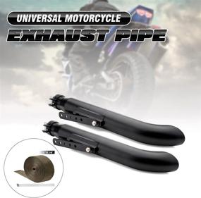 img 3 attached to 🏍️ D1M Universal Stainless Steel Motorcycle Slash Cut Exhaust Muffler Pipe Pair for 1-3/8", 1-1/2", 1-5/8" and 1-3/4" Chopper Cafe Racer - Black Finish with Extra Heat Insulation Wrap Included