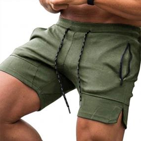 img 4 attached to Sandbank Men'S Gym Workout Shorts Training Running Dry Fit Shorts Zipper Pocket
