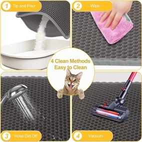 img 1 attached to 🐱 Cazluz Cat Litter Mat Grey - 24"x15" Non-Toxic, Waterproof Honeycomb Design - Easy Clean & Washable