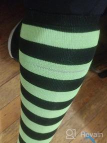 img 7 attached to Get Cosplay Ready With Aneco'S 4 Pairs Of Striped Over Knee High Socks For Women And Girls