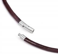 premium black leather cord choker necklace w/ double knots & adjustable evil eye cowrie shell for women men logo