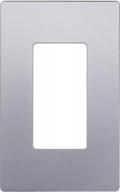 enerlites elite series screwless decorator wall plate child safe outlet cover, gloss finish, size 1-gang 4.68" h x 2.93" l, unbreakable polycarbonate thermoplastic, si8831-sv, silver logo