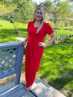 img 1 attached to Stylish And Comfortable Women'S Rompers With V-Neck And Wide Leg - Available In S-XL Sizes review by Joshua Fuoco