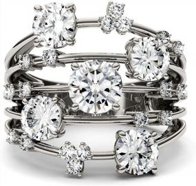 img 1 attached to Stunning 14K White Gold Moissanite Galaxy Ring By Charles & Colvard, 3.15Cttw DEW - A Fashion Must-Have!