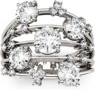 stunning 14k white gold moissanite galaxy ring by charles & colvard, 3.15cttw dew - a fashion must-have! logo