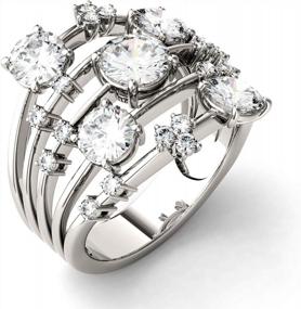 img 3 attached to Stunning 14K White Gold Moissanite Galaxy Ring By Charles & Colvard, 3.15Cttw DEW - A Fashion Must-Have!