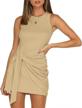 ruched tie sleeveless tank mini wrap dress - perfect summer bodycon casual beachwear for women by letsrunwild logo