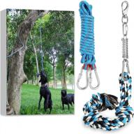 muscle-building spring pole dog toy kit - dibbatu strong rope & 16ft rope for medium to large dogs - perfect for outdoor hanging exercise, tug of war, and rope pull logo
