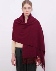 img 3 attached to Cashmere Pashmina Shawls Thicker Scarves Women's Accessories : Scarves & Wraps