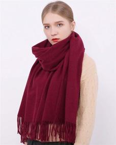 img 1 attached to Cashmere Pashmina Shawls Thicker Scarves Women's Accessories : Scarves & Wraps