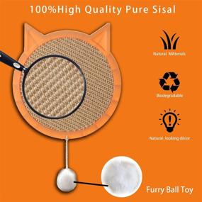 img 3 attached to 🐾 2021 Cat Scratch Pad - Durable Sisal Rope Scratching Board for Cats | Floor/Wall Mounted, Includes Toy Ball | Protect Furniture, Promote Claw Maintenance