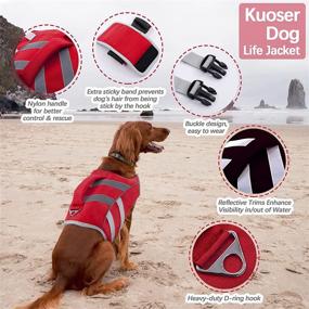 img 1 attached to 🐶 Kuoser Dog Life Jacket for Small, Medium, and Large Dogs - Reflective Stripes, Adjustable, High Visibility, Ripstop Vest with High Flotation, Perfect Pet Life Preserver for Swimming