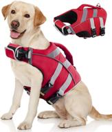 🐶 kuoser dog life jacket for small, medium, and large dogs - reflective stripes, adjustable, high visibility, ripstop vest with high flotation, perfect pet life preserver for swimming логотип