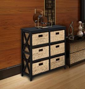 img 3 attached to Organize In Style With EHemco'S 3-Tier X-Side Black Storage Cabinet & 6 Wicker Baskets!