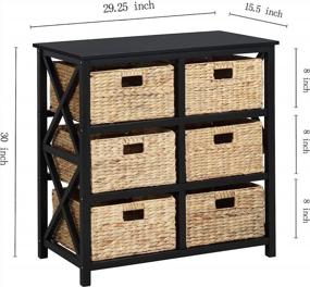 img 1 attached to Organize In Style With EHemco'S 3-Tier X-Side Black Storage Cabinet & 6 Wicker Baskets!