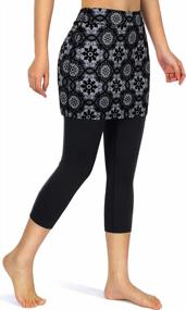img 3 attached to Versatile Womens Capri Leggings Skorts With Pockets For Yoga, Tennis, Golf, And Casual Wear
