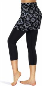 img 2 attached to Versatile Womens Capri Leggings Skorts With Pockets For Yoga, Tennis, Golf, And Casual Wear