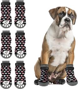 img 4 attached to 🐾 Rypet Anti Slip Dog Socks 3 Pairs - Ultimate Traction Control for Indoor Hardwood Floors - Pet Paw Protector for Small Medium Large Dogs