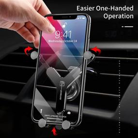 img 1 attached to 📱 Aluminum xuenair Vertical Vent Car Phone Holder Mount – Stable Universal Gravity Car Mount for iPhone 13, 12, Samsung, and More - Black