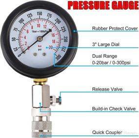 img 1 attached to 🔍 JIFETOR Engine Compression Tester Gauge Kit: Complete Set for Testing Small Gas Engines in Automotive, Motorcycle, Outboard Motor, and Snowmobile