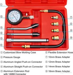 img 3 attached to 🔍 JIFETOR Engine Compression Tester Gauge Kit: Complete Set for Testing Small Gas Engines in Automotive, Motorcycle, Outboard Motor, and Snowmobile