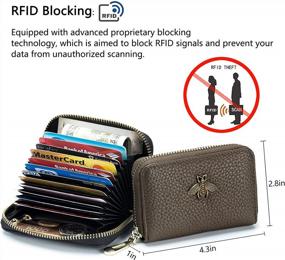 img 2 attached to Leather RFID Zippered Card Wallet For Women With Credit Card Holder By Imeetu