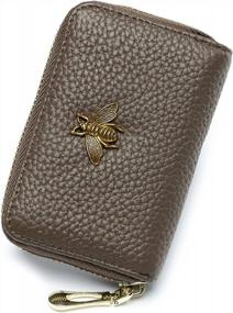 img 4 attached to Leather RFID Zippered Card Wallet For Women With Credit Card Holder By Imeetu