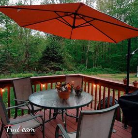 img 3 attached to FRUITEAM 10Ft Offset Patio Cantilever Umbrella With Crank & Cross Bar, Outdoor Market Umbrella Waterproof UV Protection UPF50+ For Garden/Pool/Backyard