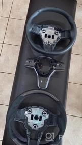 img 6 attached to Модифицированное рулевое колесо Tesla Model 3/Y — кованое углеродное волокно с белой кожей и глянцевой отделкой