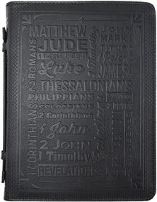 img 4 attached to Black Bible Case For Men - Scripture Cover With Handles, Carrying Organizer For LDS Bibles, Perfect For Church, Bible Study, And More