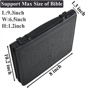 img 3 attached to Black Bible Case For Men - Scripture Cover With Handles, Carrying Organizer For LDS Bibles, Perfect For Church, Bible Study, And More