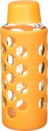 aquasana aq-6006-or 18oz glass water bottle w/ silicone sleeve - orange логотип