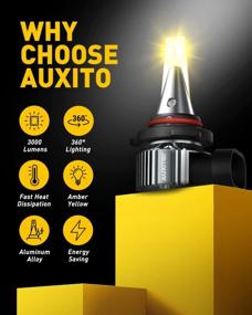 img 3 attached to AUXITO 9145 LED Fog Light Bulbs, 3000K Amber Yellow, 6000LM 400% Brightness, H10 9140 9045 9040 LED Fog Light Replacement, CSP LED Chips, Plug And Play, Canbus Ready, Pack Of 2