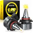 auxito 9145 led fog light bulbs, 3000k amber yellow, 6000lm 400% brightness, h10 9140 9045 9040 led fog light replacement, csp led chips, plug and play, canbus ready, pack of 2 logo