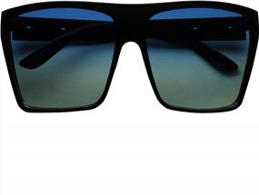 img 2 attached to Красочные большие солнцезащитные очки трапециевидной формы в стиле ретро с широкими градиентными линзами и модными квадратными блоками от ShadyVEU