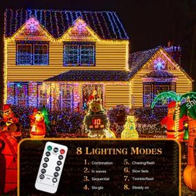 img 2 attached to 🎄 QZYL 410 FT Christmas Lights Outdoor: 1000 LED Multicolor String Lights, Waterproof & Remote-Enabled Fairy Lights for Party Decorations