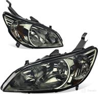 🚗 autosaver88 headlight assemblies - compatible with 2004-2005 civic, black housing, amber reflector, smoke lens логотип