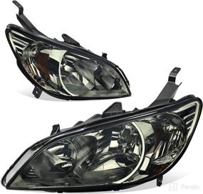 img 4 attached to 🚗 AUTOSAVER88 Headlight Assemblies - Compatible with 2004-2005 Civic, Black Housing, Amber Reflector, Smoke Lens