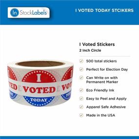 img 1 attached to 500 Pack 2" Circle Red-White-And-Blue "I Voted Today" Voting Stickers Labels